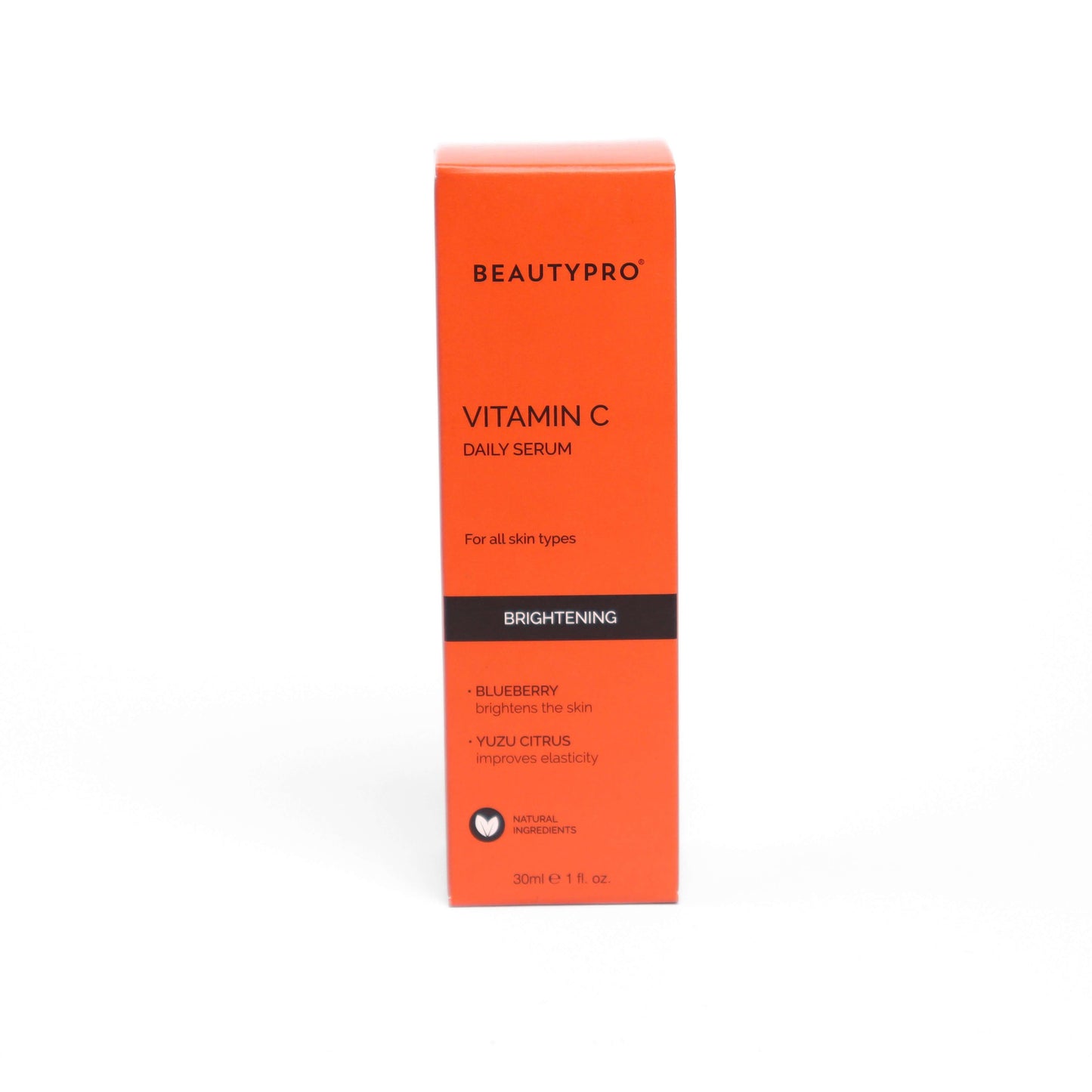 BeautyPro Vitamin C Brightening Daily Serum for radiant skin with natural ingredients. Ideal for eco-friendly skincare routines, sustainable beauty, and cruelty-free products.