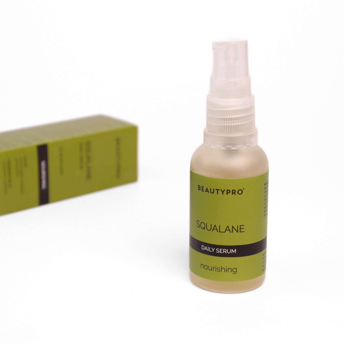 BeautyPro Vegan Squalane Nourishing Daily Serum for deep hydration and glowing skin. Perfect for eco-conscious, cruelty-free skincare routines and sustainable beauty