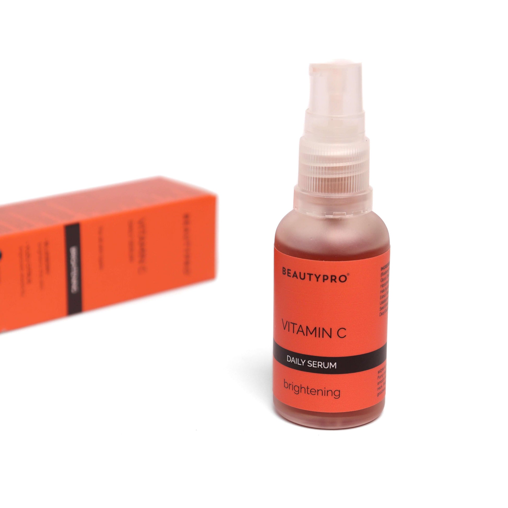 BeautyPro Vitamin C Brightening Daily Serum for radiant skin with natural ingredients. Ideal for eco-friendly skincare routines, sustainable beauty, and cruelty-free products.