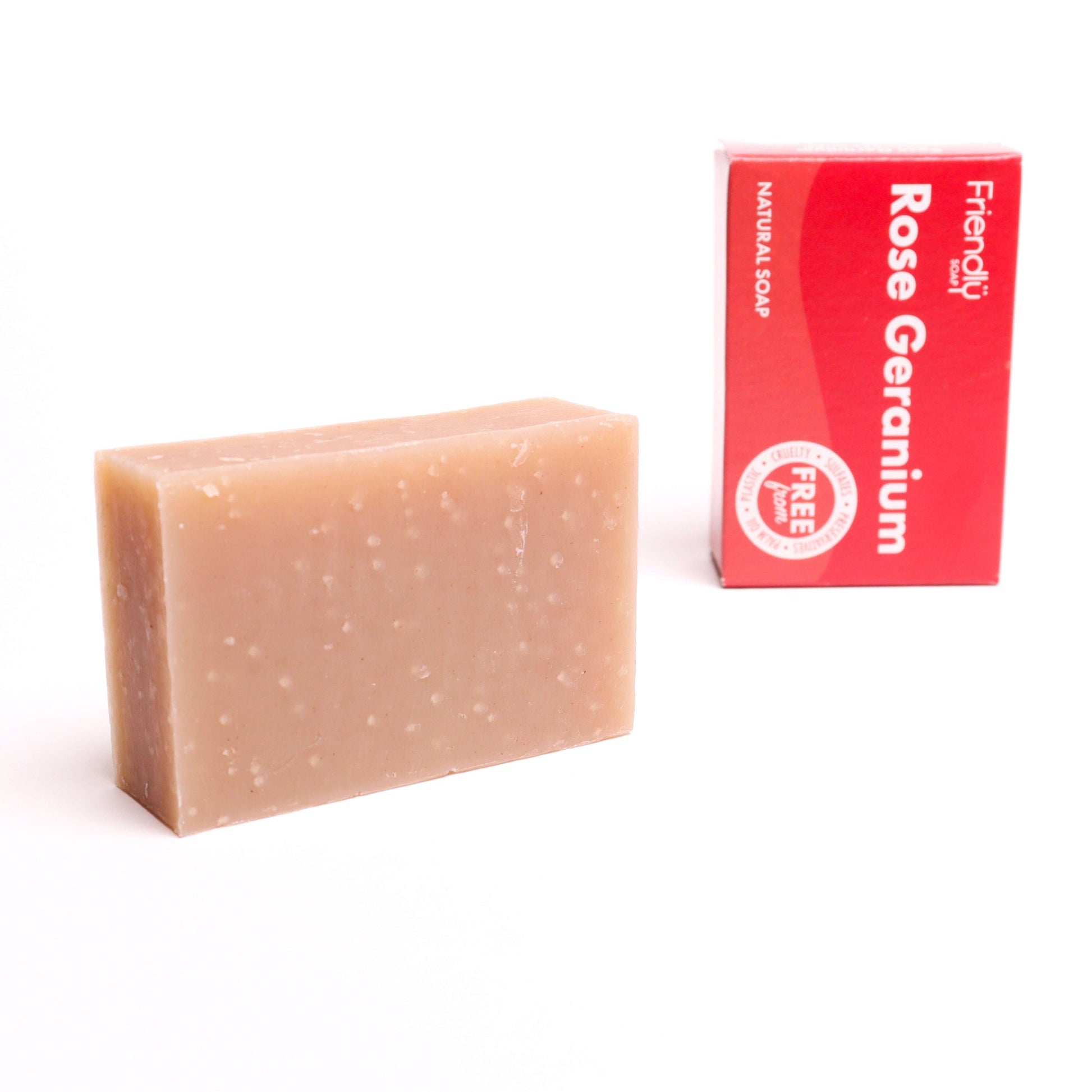 Rose Geranium Natural Soap Bar – Vegan & Plastic-Free. Discover sustainable beauty brands with Eco Skincare.