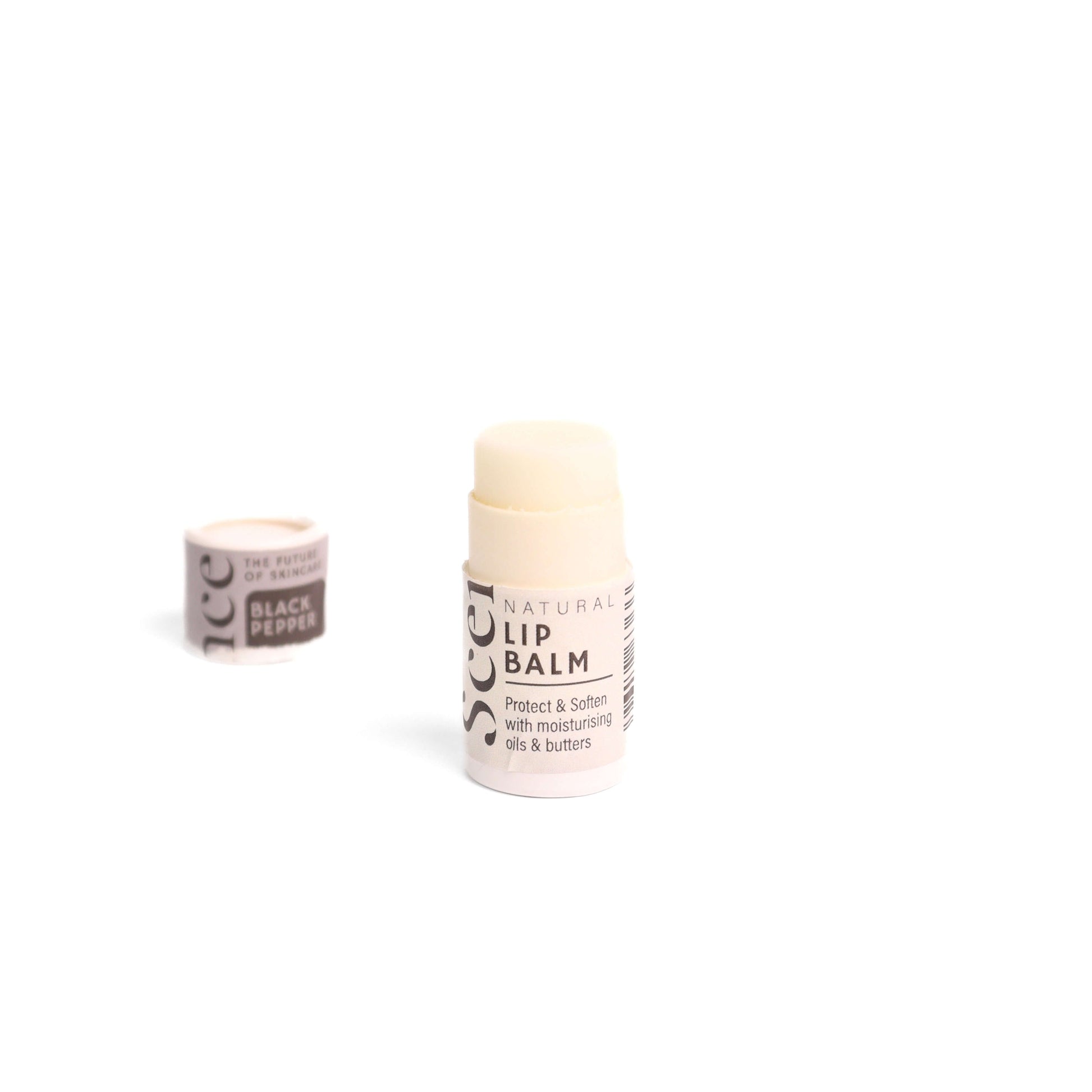 Plastic-free Black Pepper Lip Balm with a subtle spicy warmth. Discover our wide range of sustainable beauty brands at Eco Skincare.